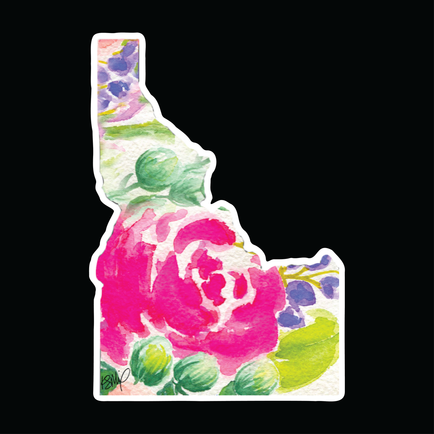 Idaho Hot Pink Rose Sticker