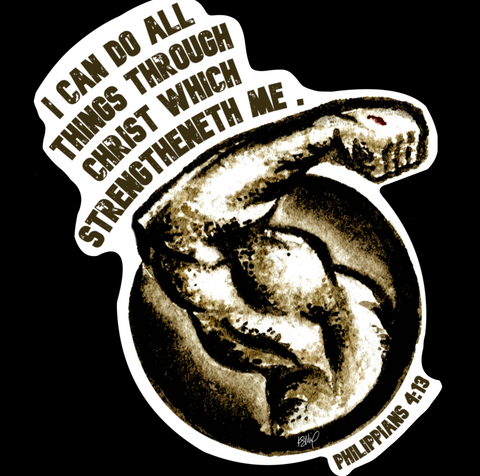 Flexed Arm Phillipians 4:13 Decal or Print