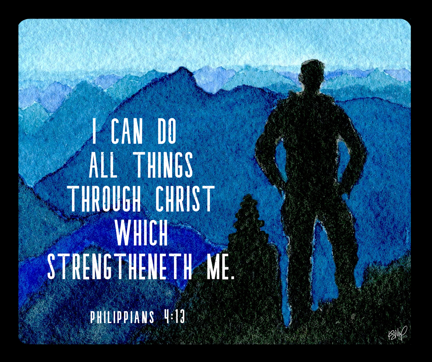 Mountain Overlook Philippians 4:13, Decal or Print